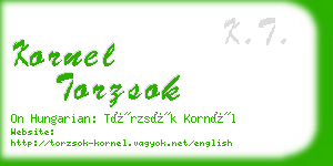 kornel torzsok business card
